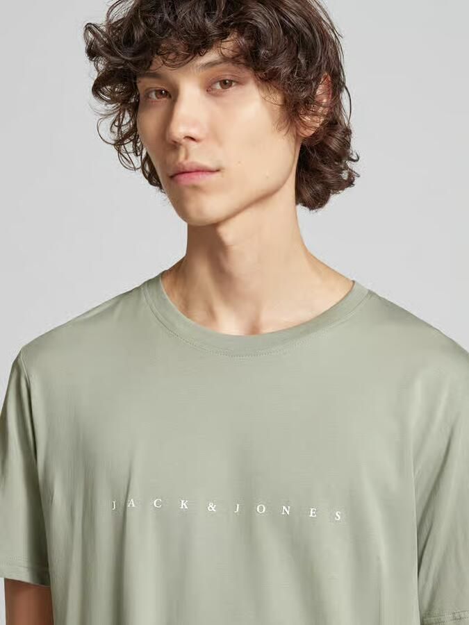 Jack & Jones Shirt met ronde hals JJESTAR met pigmentprint en katoengevoel
