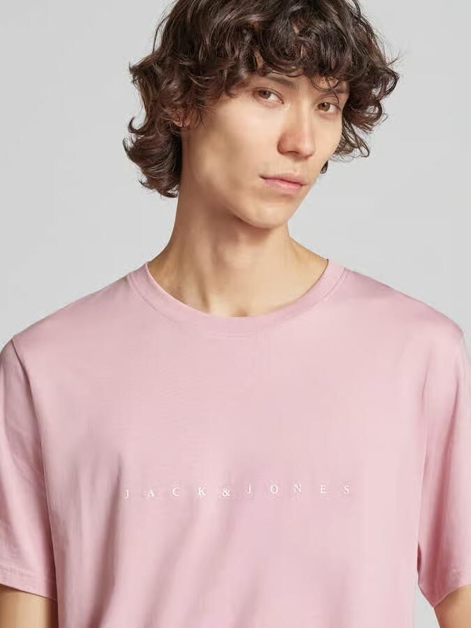 Jack & Jones Shirt met ronde hals JJESTAR met pigmentprint en katoengevoel