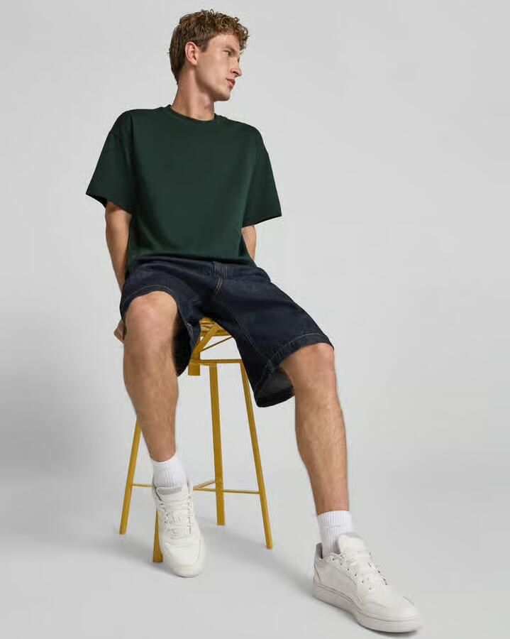 JACK & JONES ESSENTIALS oversized T-shirt donkergroen - Foto 5