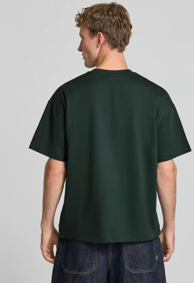 JACK & JONES ESSENTIALS oversized T-shirt donkergroen - Foto 5