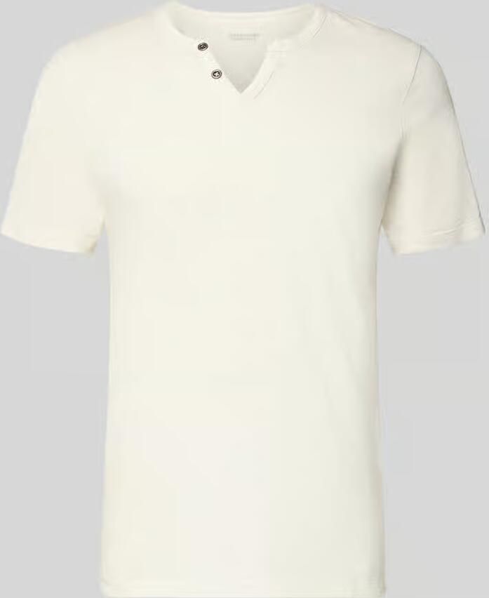 Jack & jones Crème Flamed Katoen Henley T-Shirt Beige Heren - Foto 4