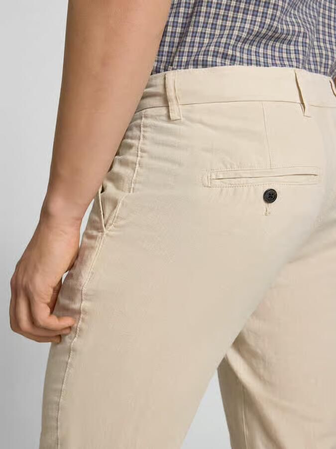 JACK & JONES PANTS STUDIO JPSTACE tapered chino met linnen beige - Foto 4
