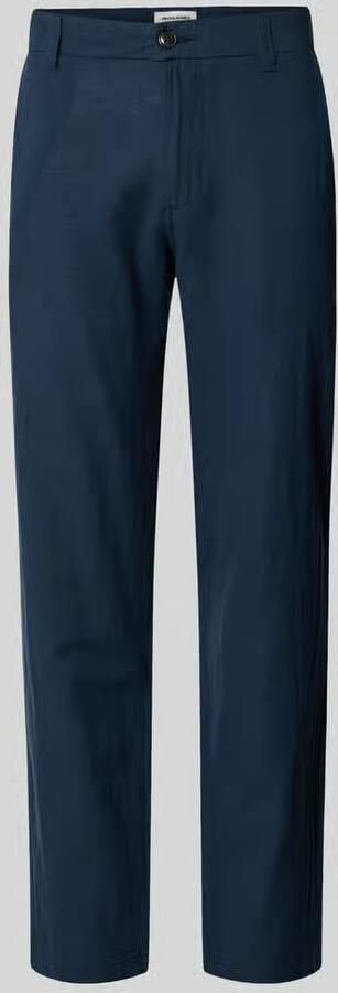 JACK & JONES PANTS STUDIO JPSTACE tapered chino met linnen donkerblauw - Foto 4
