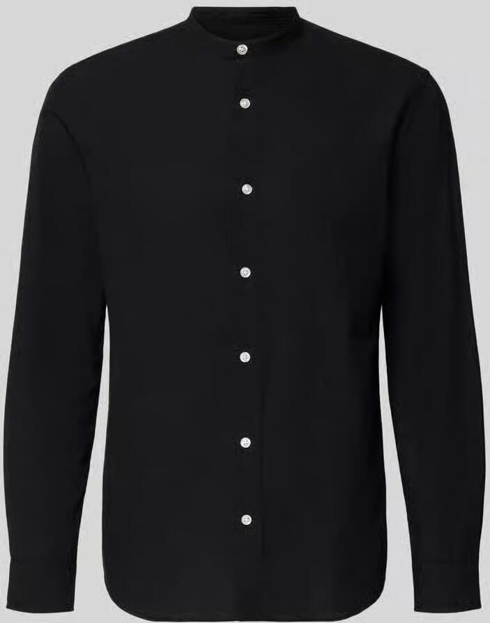 JACK & JONES ESSENTIALS regular casual overhemd met linnen zwart - Foto 4