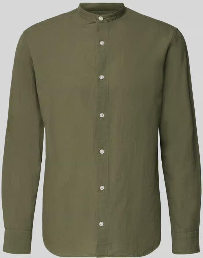 JACK & JONES ESSENTIALS regular casual overhemd met linnen donkergroen - Foto 4