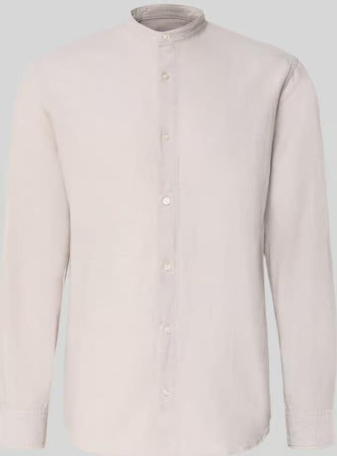 JACK & JONES ESSENTIALS regular casual overhemd met linnen beige - Foto 4