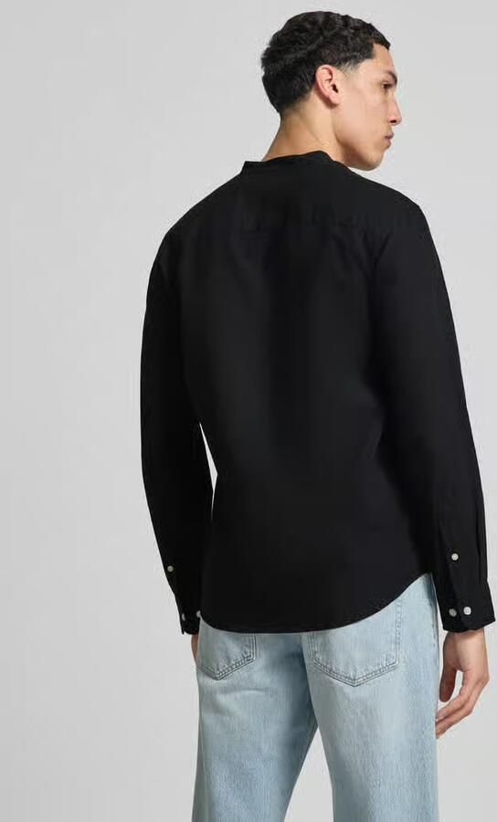 JACK & JONES ESSENTIALS regular casual overhemd met linnen zwart - Foto 6