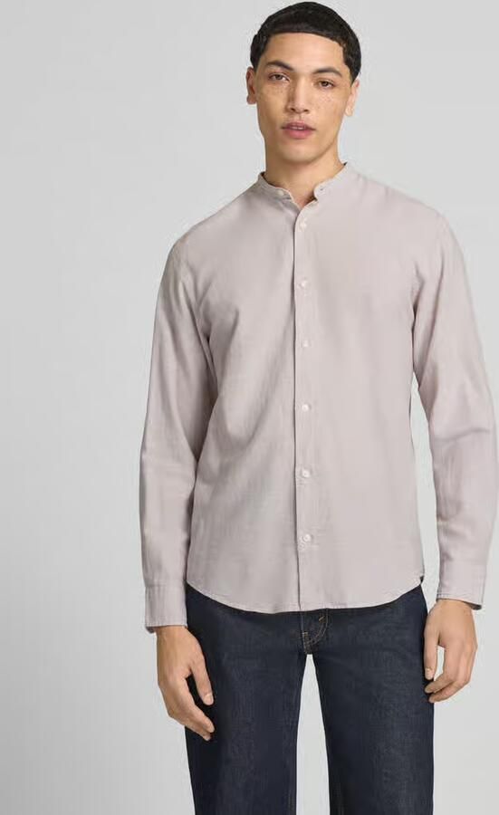 JACK & JONES ESSENTIALS regular casual overhemd met linnen beige - Foto 6
