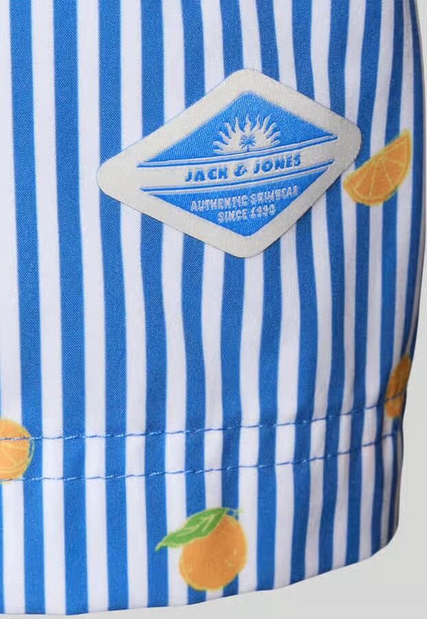 JACK & JONES PANTS STUDIO zwemshort JPSTMAUI BREEZE blauw wit - Foto 3
