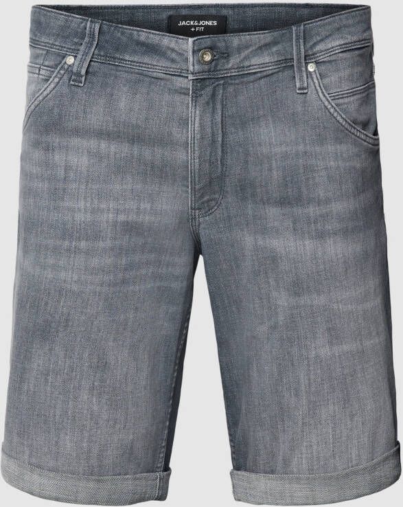 Jack & Jones Plus Korte PLUS SIZE jeans met vaste omslag aan de pijpen model 'RICK'