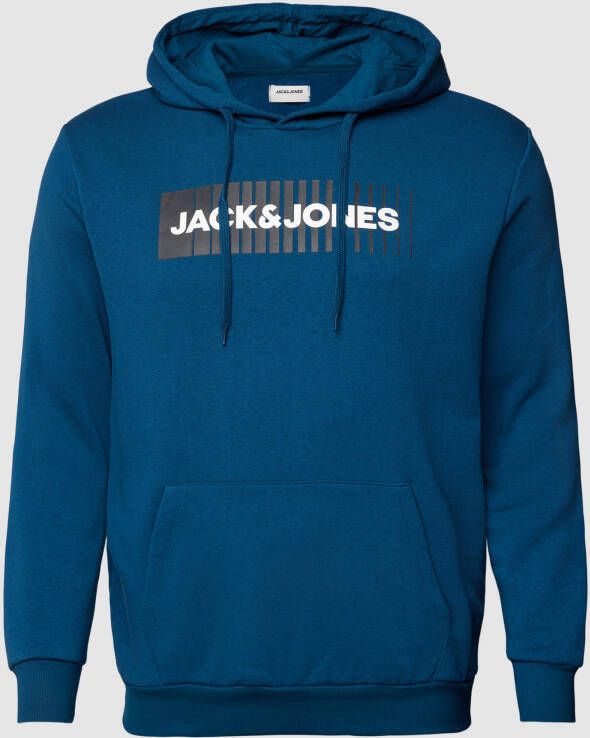 Jack & Jones Plus SIZE hoodie met labelprint model 'ECORP'