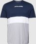 JACK & JONES PLUS SIZE jersey regular fit T-shirt JJEREID Plus Size donkerblauw - Thumbnail 2