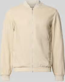 JACK & JONES Premium Jas van een mix van katoen en linnen met tweewegritssluiting