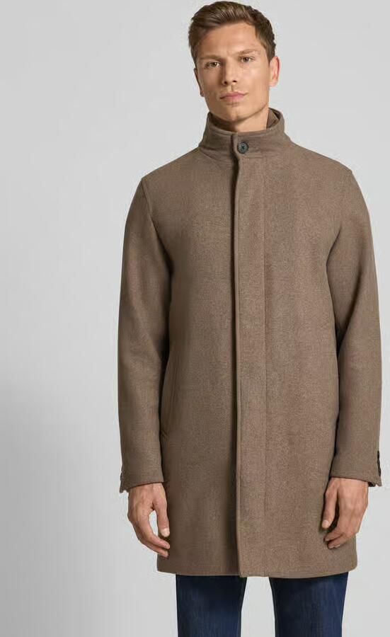 JACK & JONES Premium Lange jas van wolmix met opstaande kraag en steekzakken - Foto 2