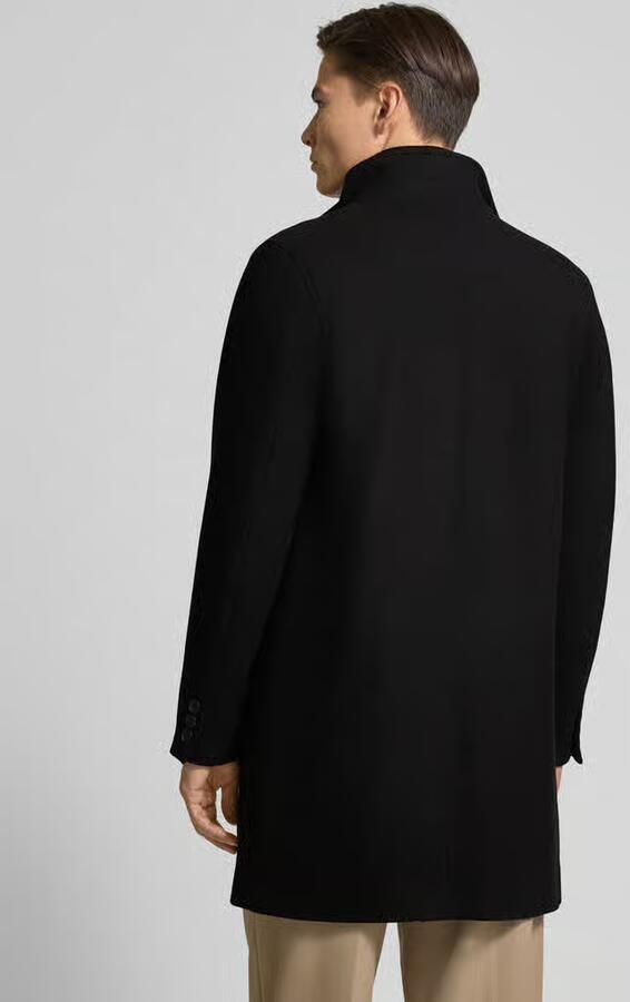 Jack & Jones Premium Lange jas van wolmix met opstaande kraag en steekzakken