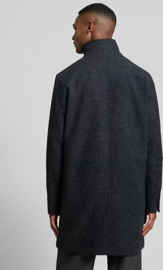 JACK & JONES Premium Lange jas van wolmix met opstaande kraag en steekzakken
