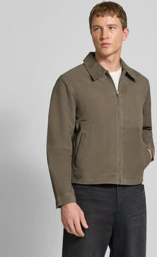 JACK & JONES Premium Leer jack met ritssluiting en steekzakken - Foto 3
