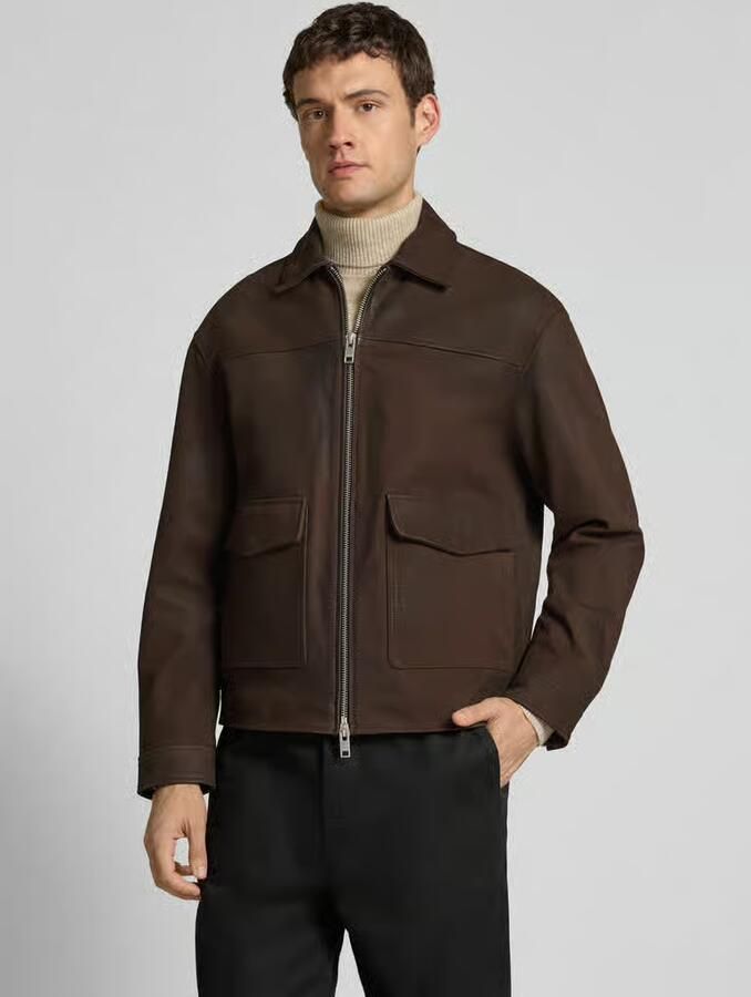 JACK & JONES Premium Leren jack met tweewegsritssluiting model 'LEWIS' - Foto 2