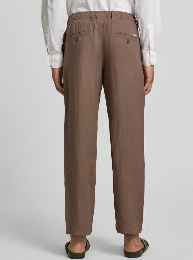 JACK & JONES Premium Linnen broek met steekzakken model 'KARL LAWRENCE' - Foto 4