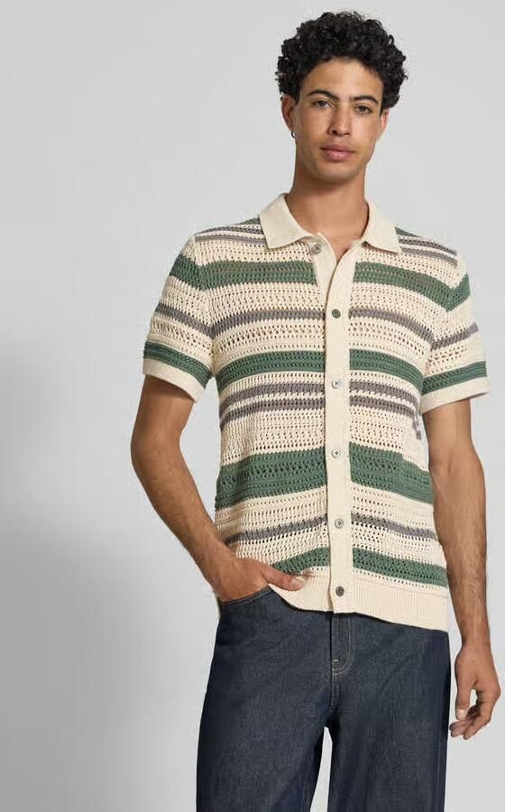 JACK & JONES Premium modern fit vrijetijdsoverhemd in tricotlook met knoopsluiting - Foto 6