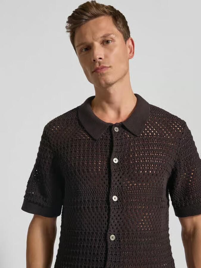 JACK & JONES Premium Regular fit gebreid shirt met knoopsluiting - Foto 2