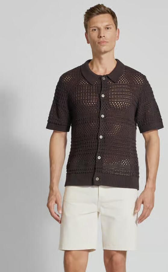 JACK & JONES Premium Regular fit gebreid shirt met knoopsluiting - Foto 2