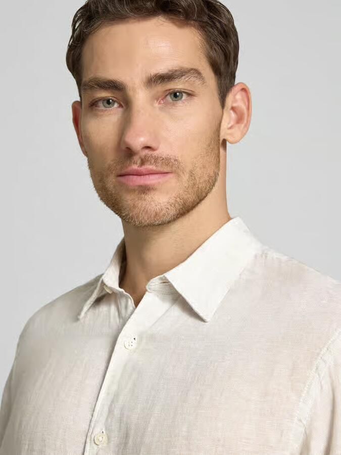 JACK & JONES Premium regular fit linnen overhemd van puur linnen model 'Lawrence'