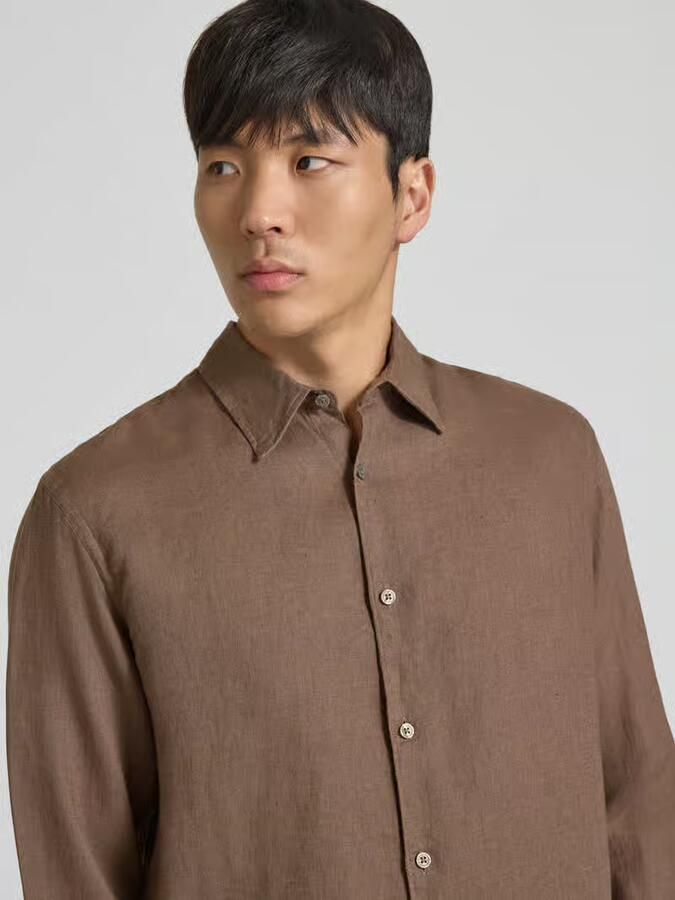 JACK & JONES Premium regular fit linnen overhemd van puur linnen model 'Lawrence'