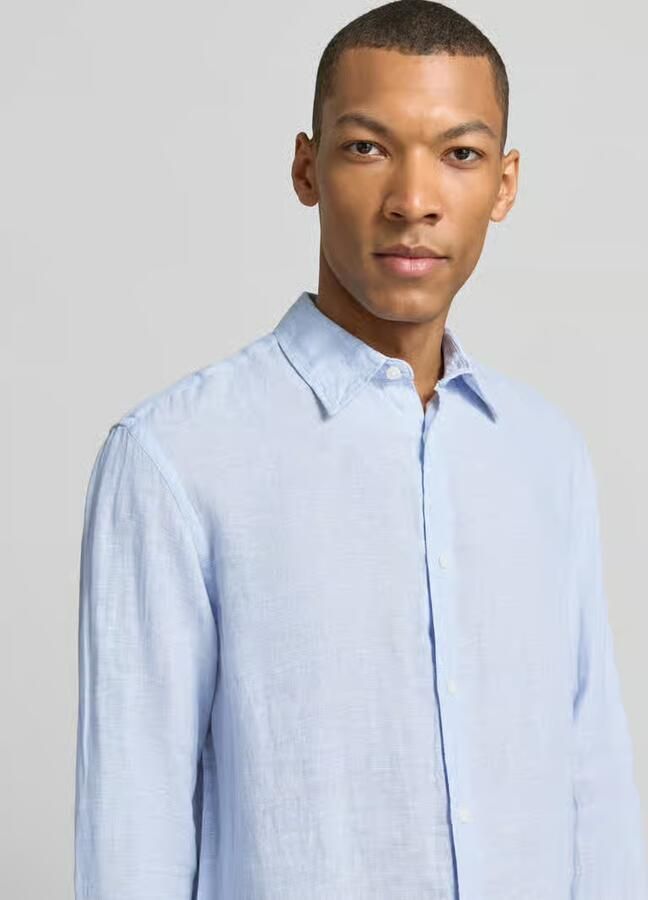 JACK & JONES Premium regular fit linnen overhemd van puur linnen model 'Lawrence'