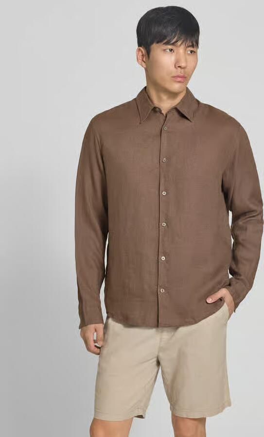 JACK & JONES Premium regular fit linnen overhemd van puur linnen model 'Lawrence' - Foto 3