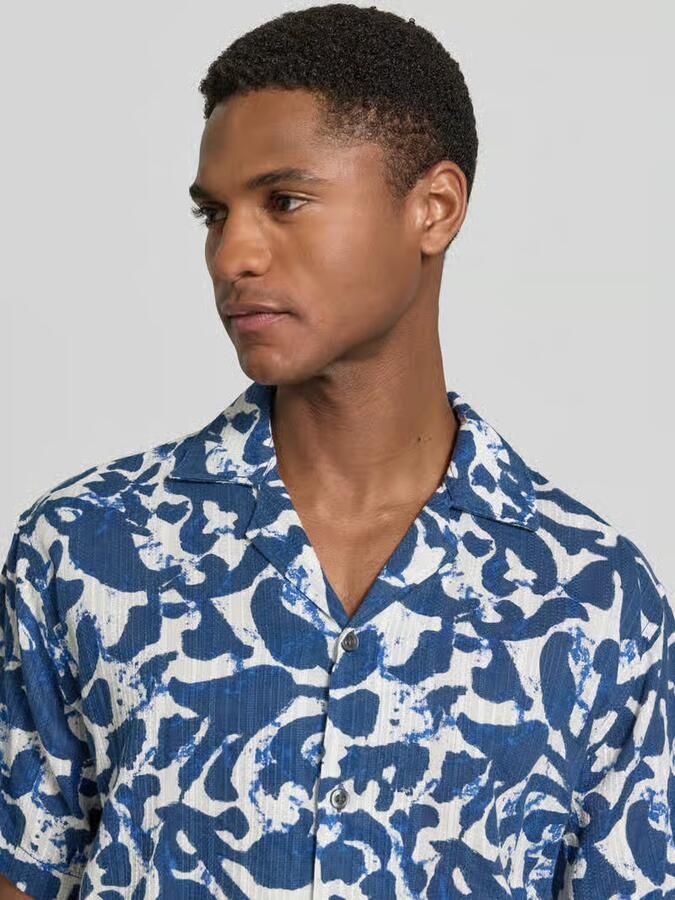 JACK & JONES Premium regular fit vrijetijdsoverhemd in all-over look model 'BILBAO'