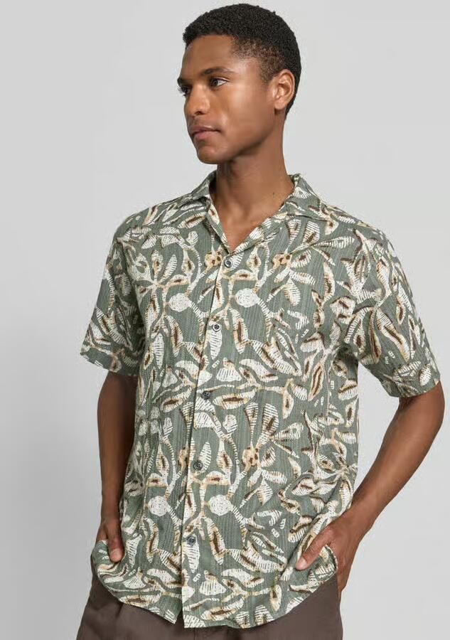 JACK & JONES Premium regular fit vrijetijdsoverhemd in all-over look model 'BILBAO'