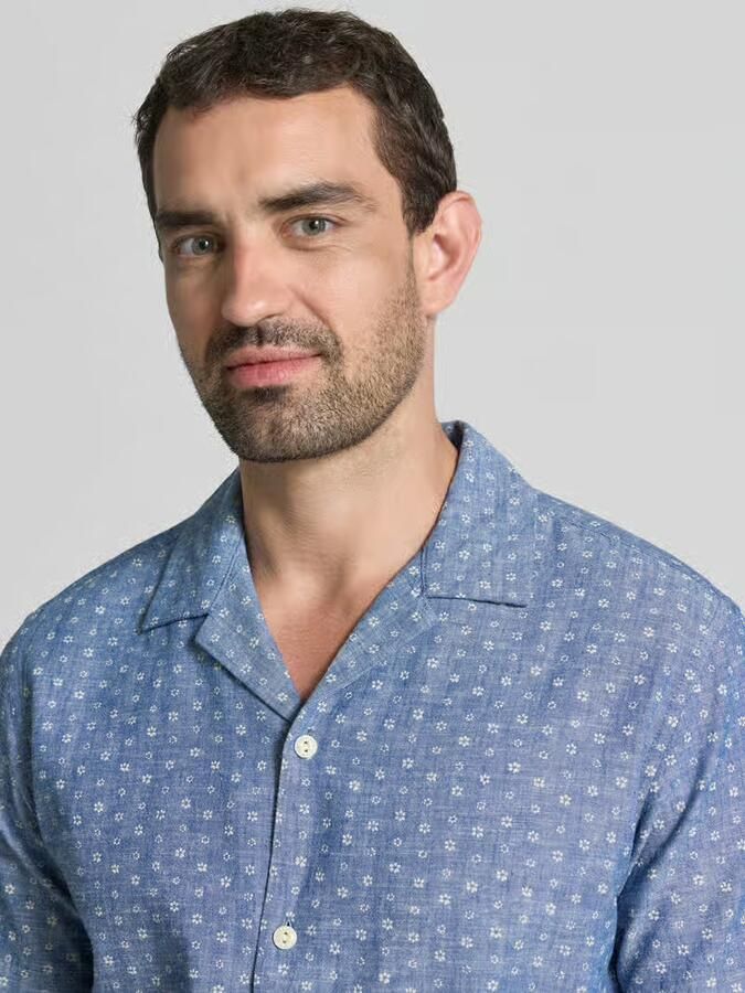 JACK & JONES Premium regular fit vrijetijdsoverhemd van mix van katoen en linnen model 'SUMMER' - Foto 2