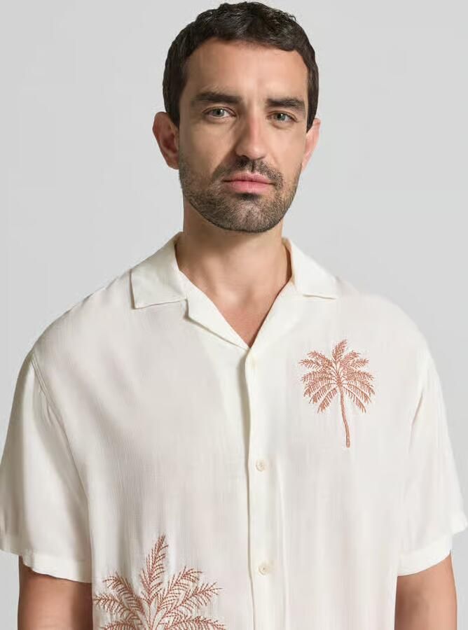 JACK & JONES Premium relaxed fit vrijetijdsoverhemd van viscose met stitchings