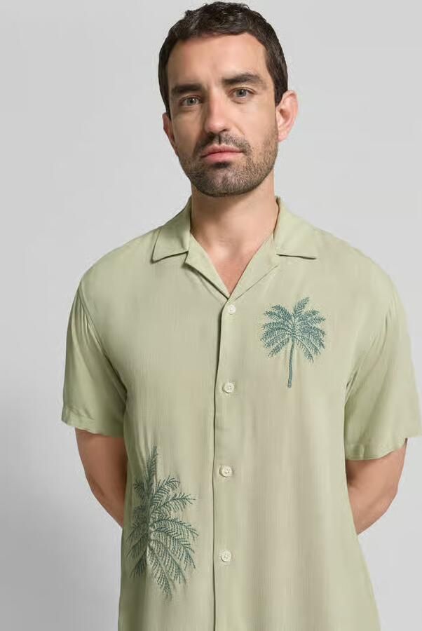 JACK & JONES Premium relaxed fit vrijetijdsoverhemd van viscose met stitchings