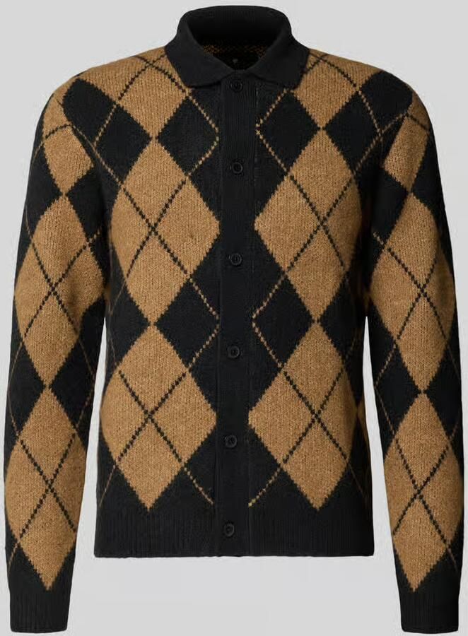 JACK & JONES Premium Slim fit gebreid jack met wol model 'Simon'