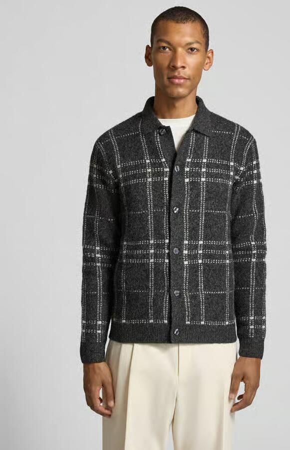 JACK & JONES Premium Slim fit gebreid jack met wol model 'Simon' - Foto 3