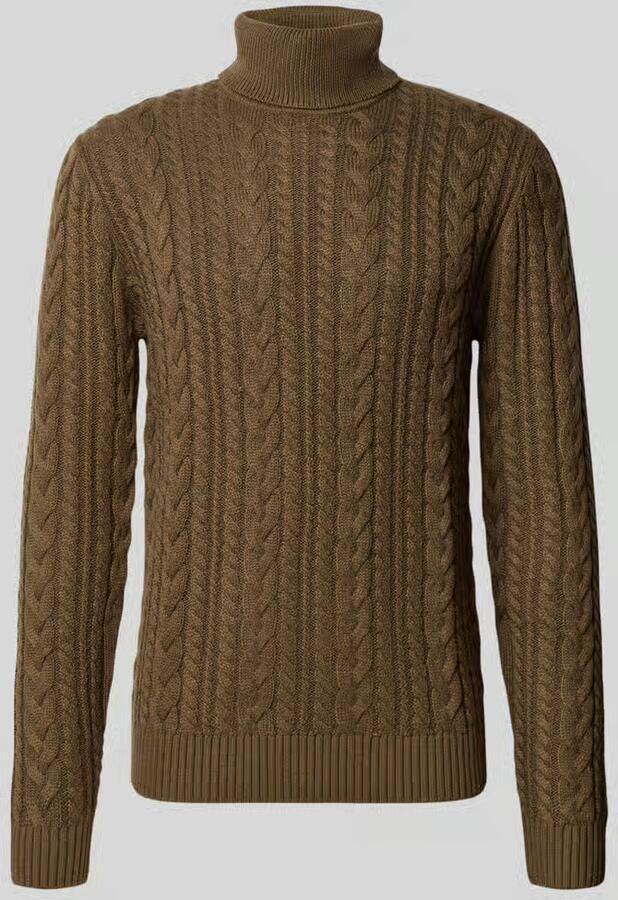 JACK & JONES Premium Slim Fit gebreide pullover met katoen-aandeel model 'Callum'