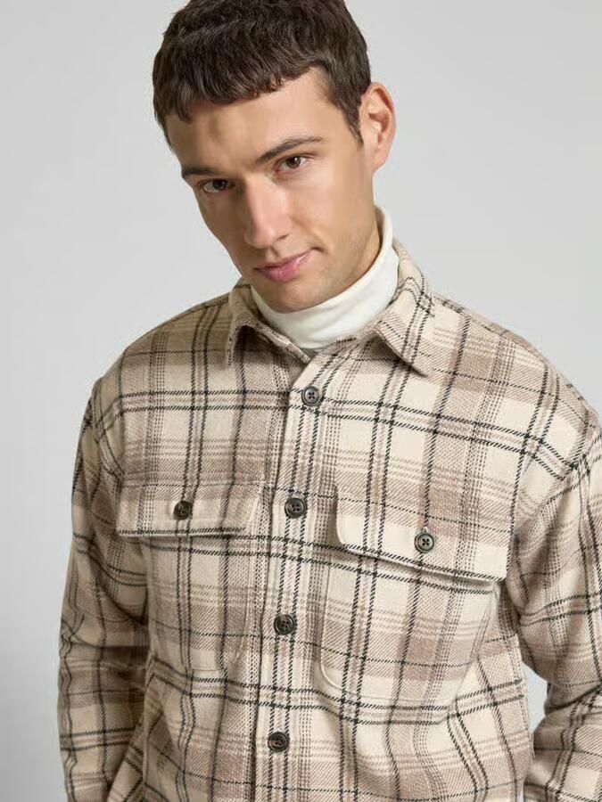JACK & JONES Premium Slim fit overhemdjack met kentkraag