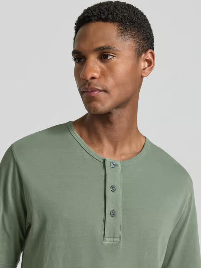 JACK & JONES Premium T-shirt met ronde hals en knoopsluiting