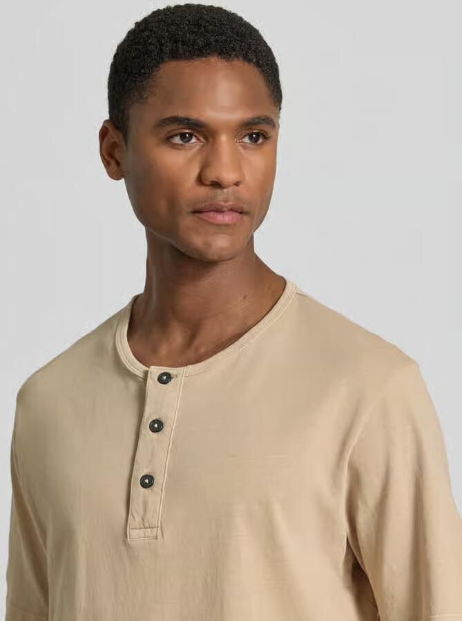 JACK & JONES Premium T-shirt met ronde hals en knoopsluiting