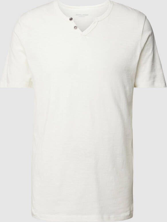 jack & jones T-shirt met korte knoopsluiting