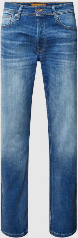 jack & jones Tapered fit jeans met knoopsluiting model 'MIKE'