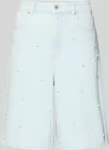 Jake*s Casual Bermuda s in denimlook met parels