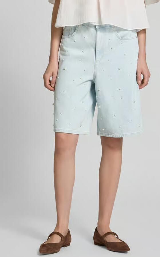 Jake*s Casual Bermuda s in denimlook met parels - Foto 4