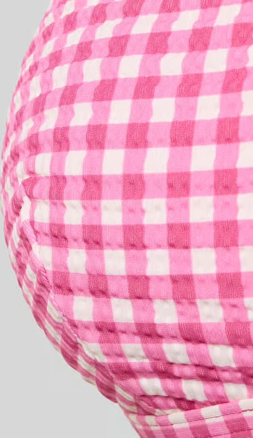 Jake*s Casual Bikinibovenstuk met Vichy-ruit en vetersluiting