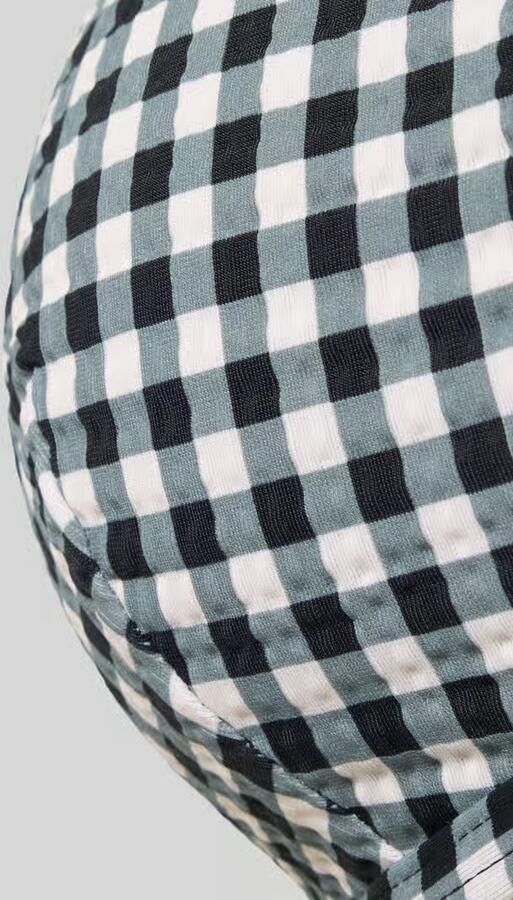 Jake*s Casual Bikinibovenstuk met Vichy-ruit en vetersluiting - Foto 3