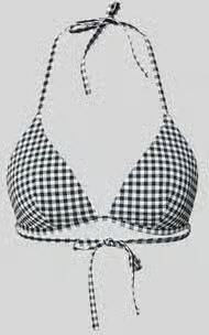 Jake*s Casual Bikinibovenstuk met Vichy-ruit en vetersluiting