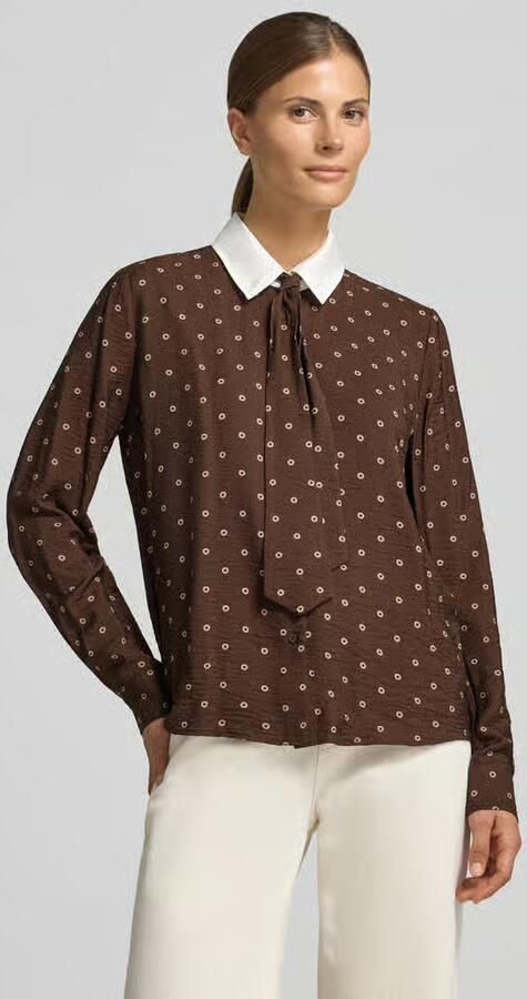Jake*s Casual blouse met lange mouwen met afneembare stropdas - Foto 2