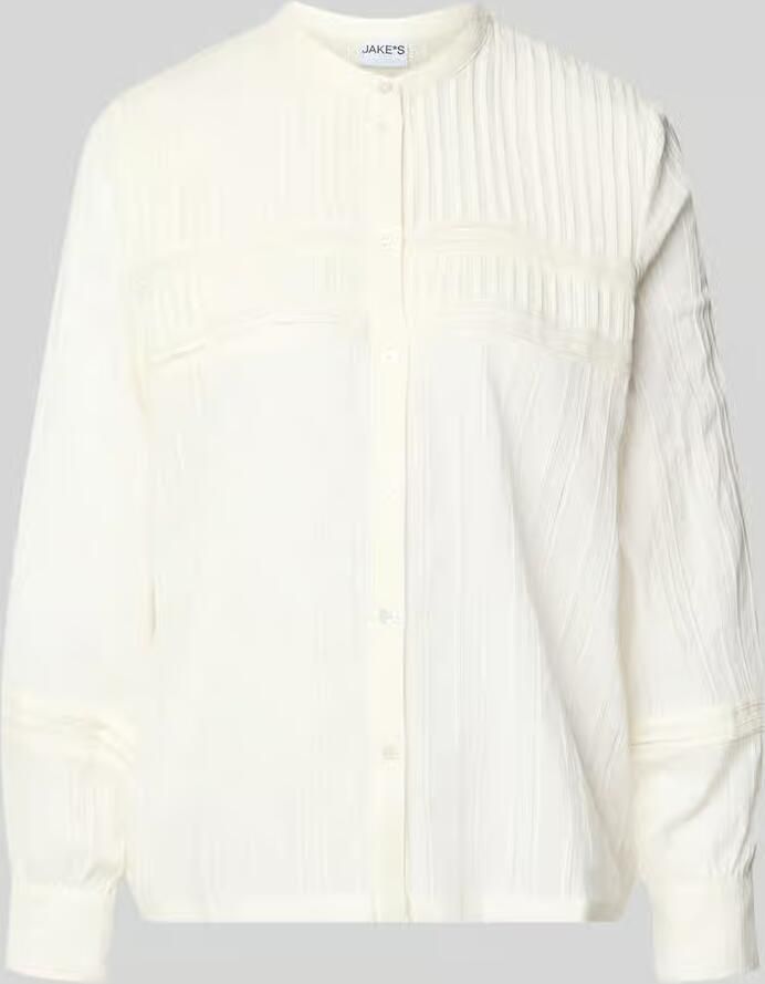 Jake*s Casual Blouse met maokraag en pointellemotief